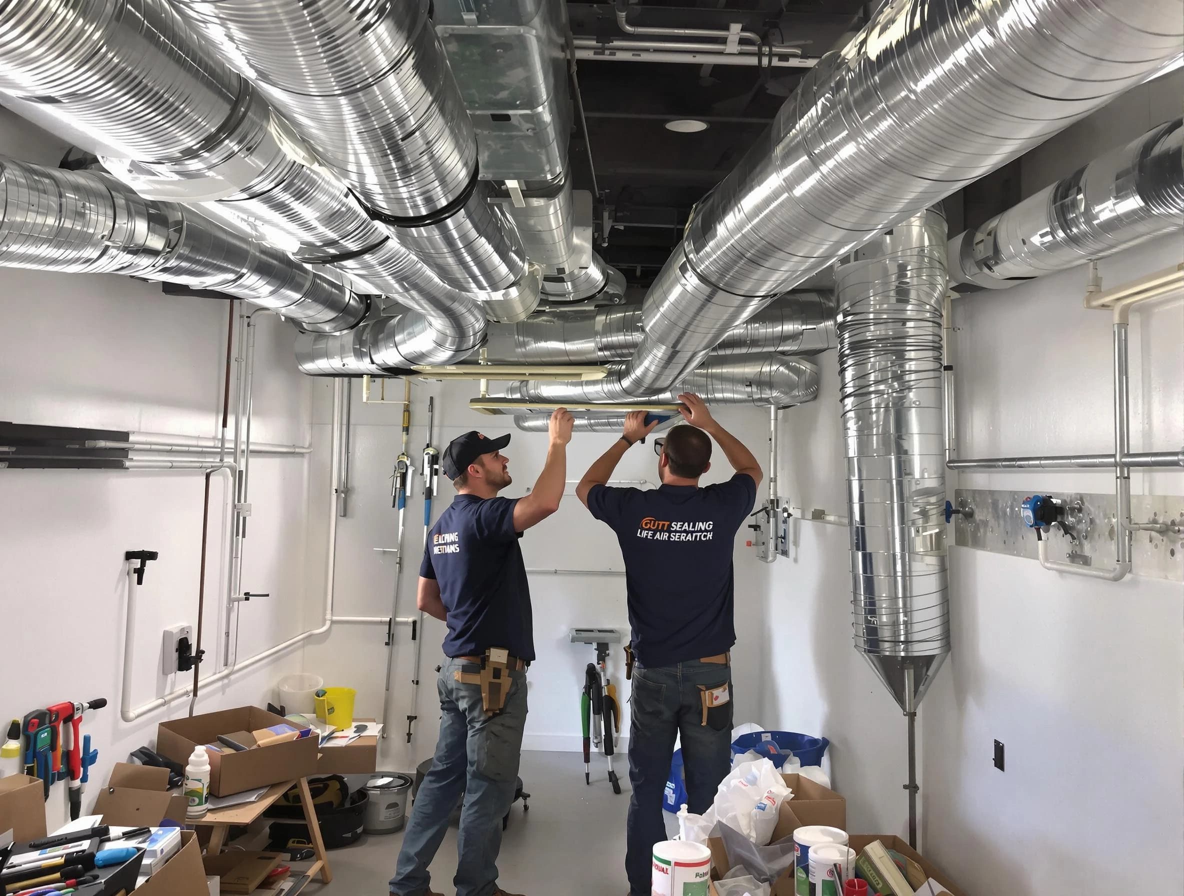 Roxborough Park Air Duct Cleaning technician applying professional duct sealing solutions in Roxborough Park