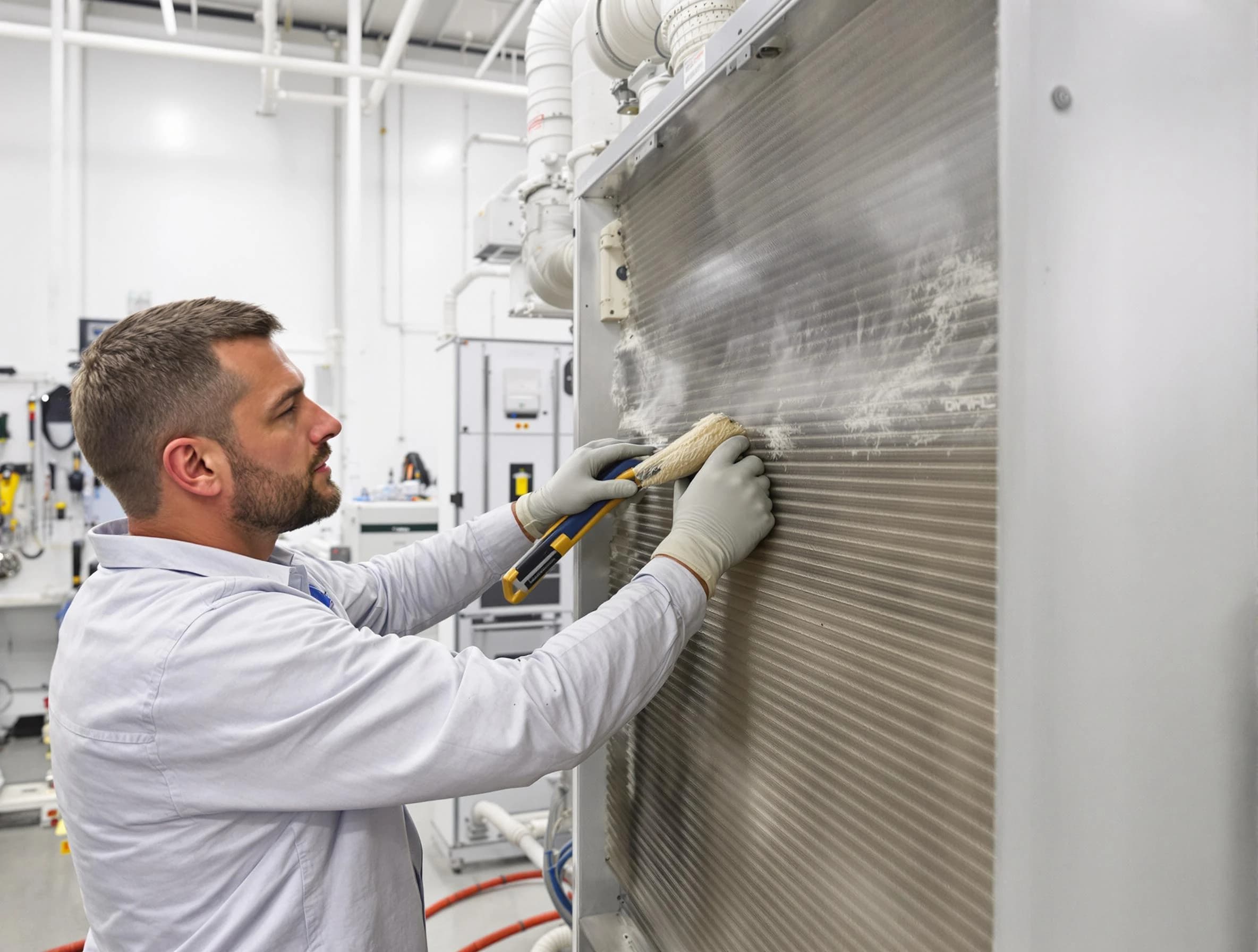 Roxborough Park Air Duct Cleaning technician performing precision commercial coil cleaning at a Roxborough Park business