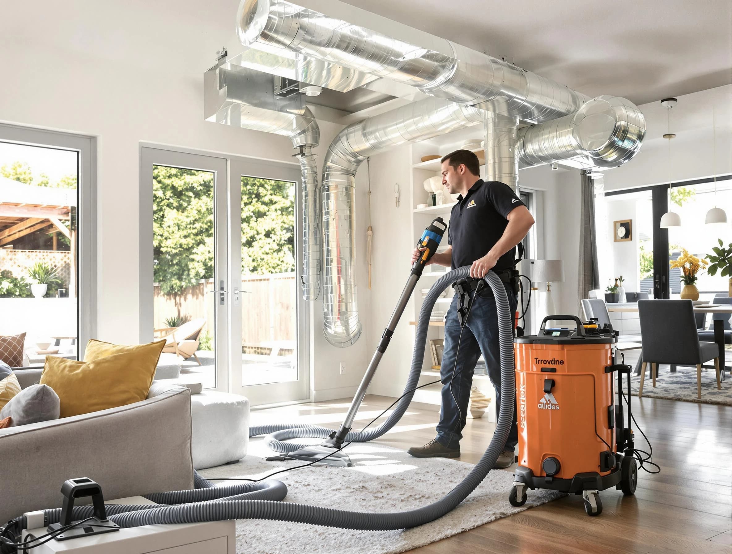 Roxborough Park Air Duct Cleaning specialist performing thorough residential duct cleaning using advanced equipment in Roxborough Park