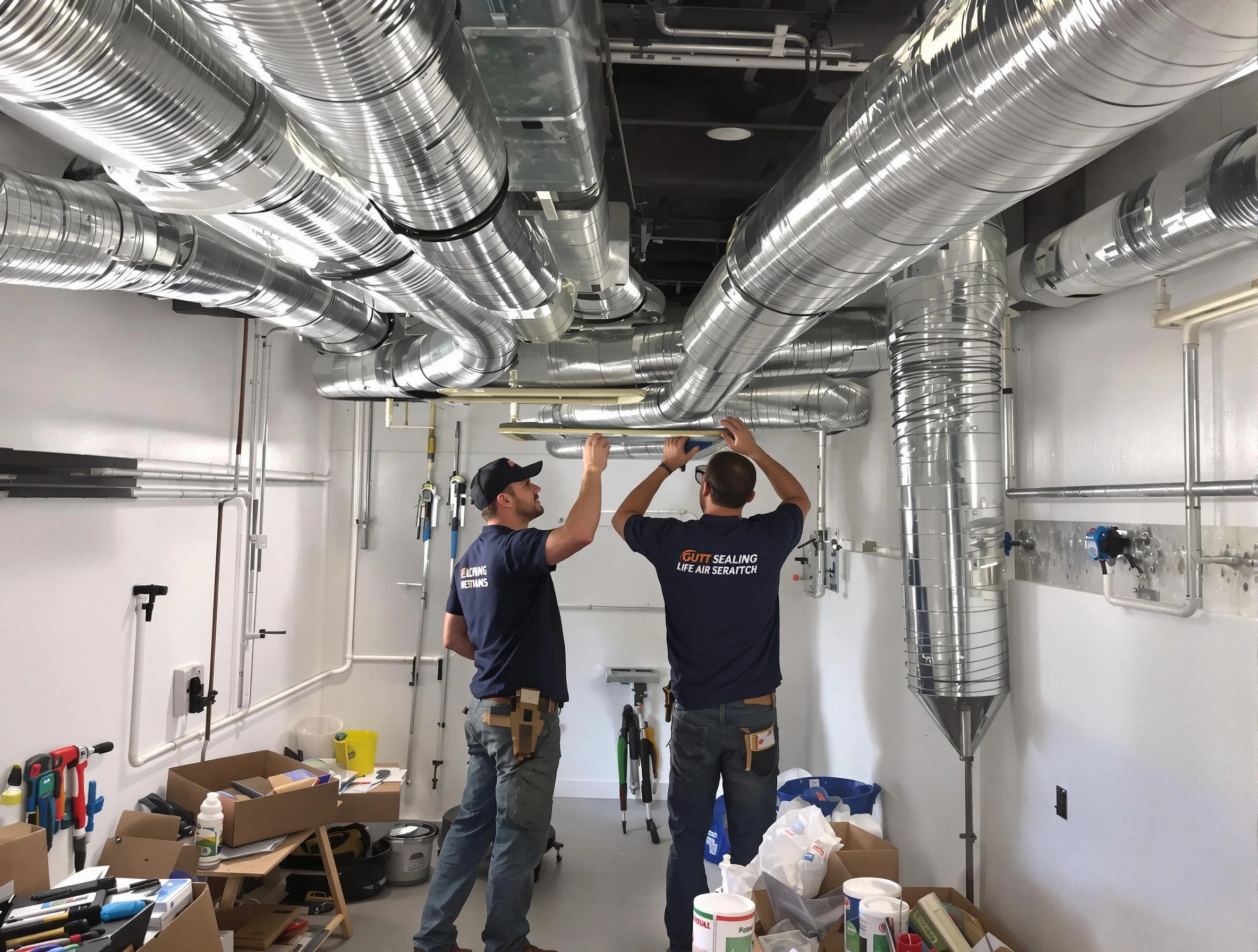 Roxborough Park Air Duct Cleaning technician applying professional duct sealing solutions in Roxborough Park
