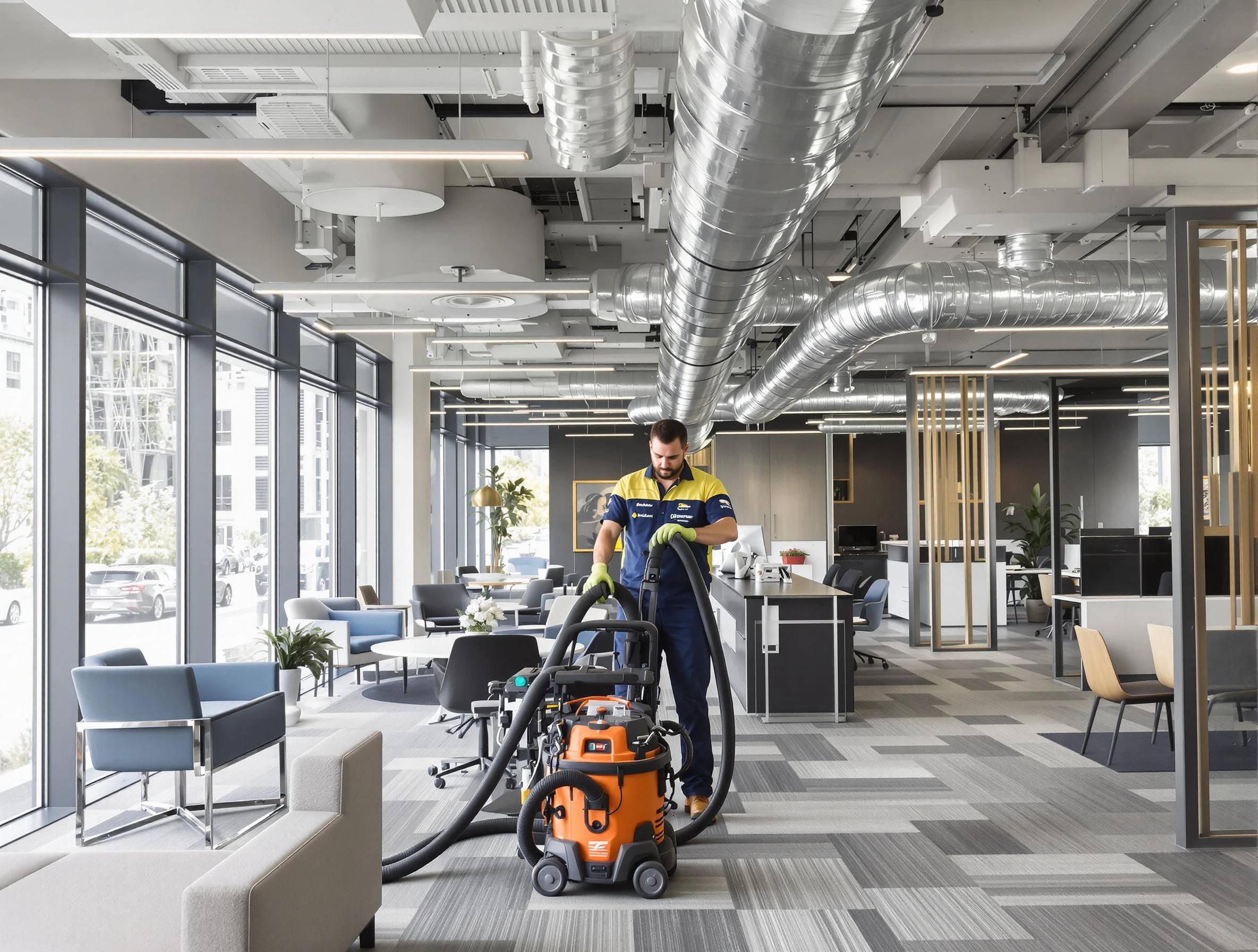 Roxborough Park Air Duct Cleaning team performing thorough commercial duct cleaning at a Roxborough Park business center