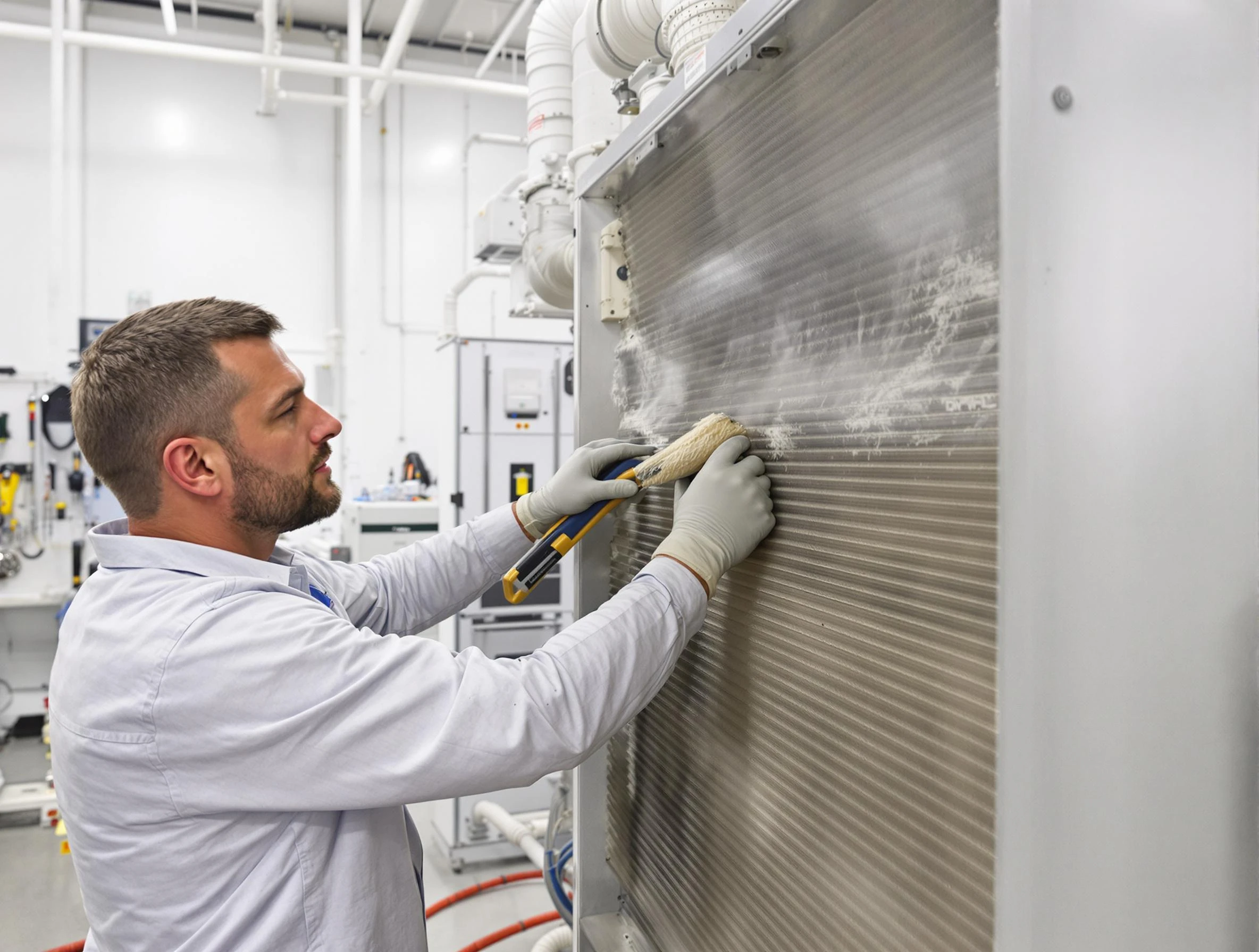 Roxborough Park Air Duct Cleaning technician performing precision commercial coil cleaning at a Roxborough Park business